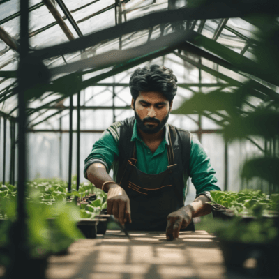 Greenhouse worker (cucumber processing)