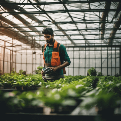 Farm worker, vegetables (cucumbers)